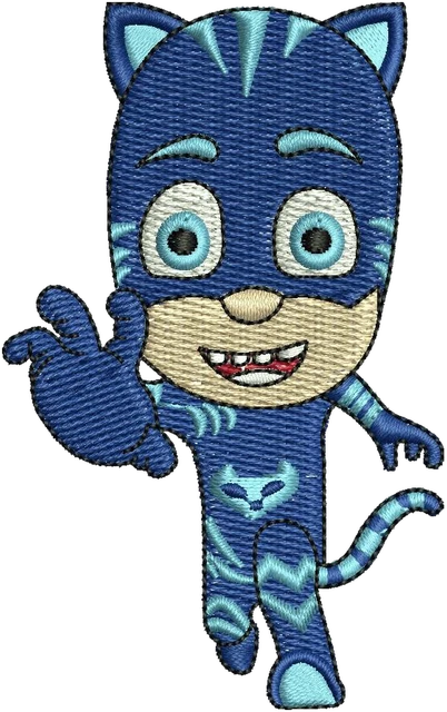 Ricamo Disegno da ricamo Gattoboy dei PJ Masks in corsa su tessuto