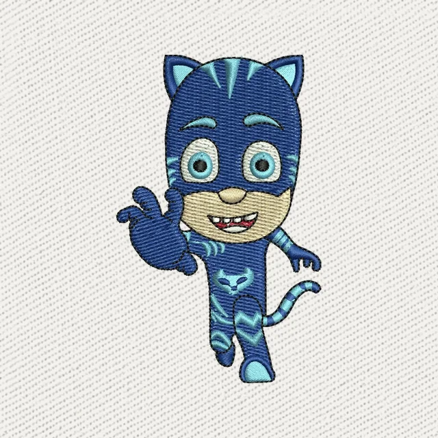 Diseño de bordado Catboy de PJ Masks corriendo