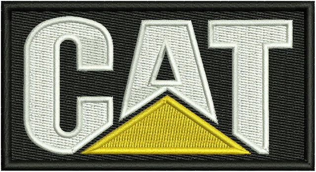 Diseño de bordado Caterpillar logotipo 4 sobre tela
