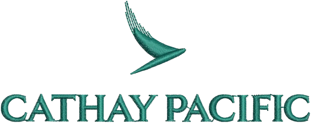 Ricamo Disegno da ricamo logo verde Cathay Pacific Brushwing su tessuto