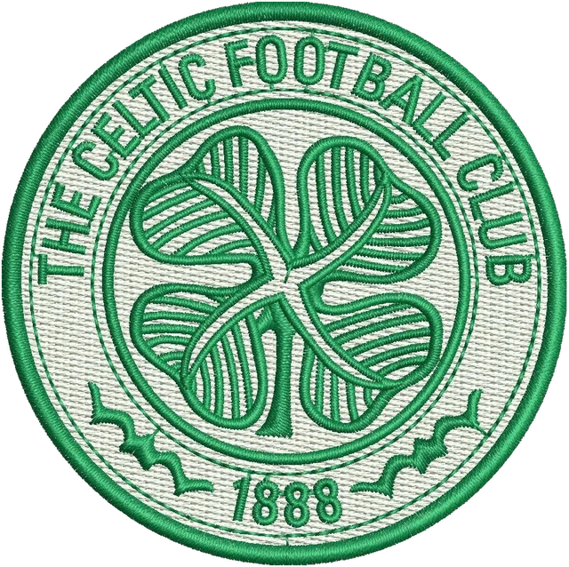 Celtic Football Club Logo Embroidery Design embroidery design shown stitched on fabric