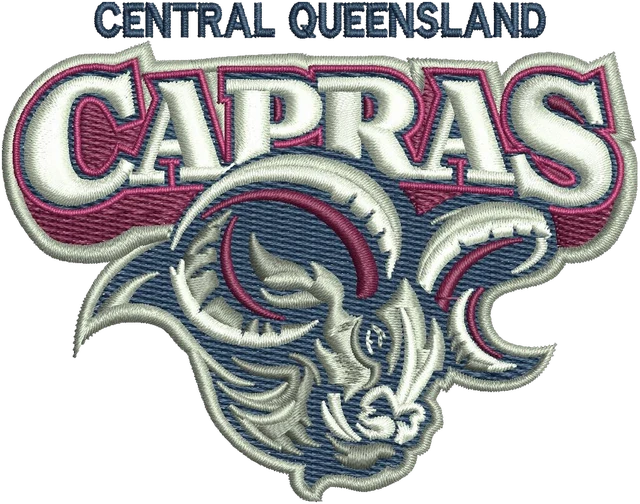 Diseño de bordado Diseño de bordado logo carnero Central Queensland Capras sobre tela