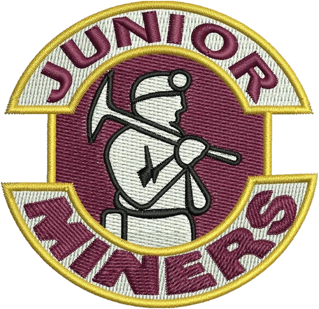Charters Towers Junior Miners Rugby Badge embroidery design shown stitched on fabric