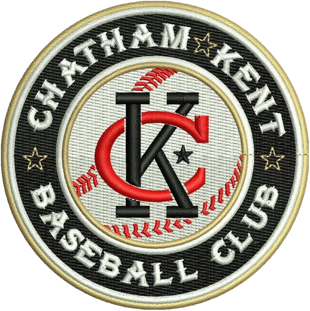 Stickdatei Chatham Kent Baseball Club Rundlogo Stickdatei auf Stoff gestickt