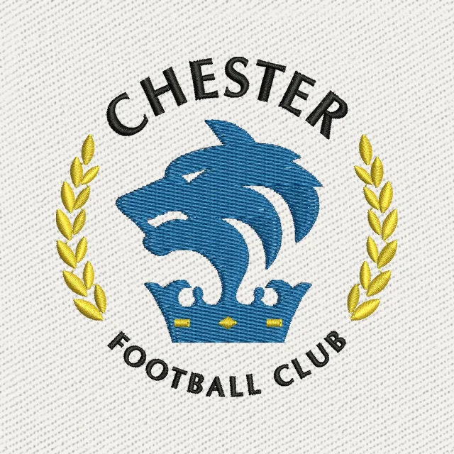 Chester FC Wappen mit blauem Löwen Stickdatei