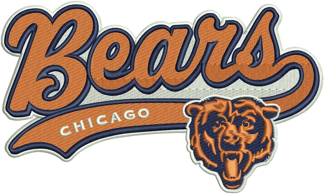 Ricamo Logo sportivo di football americano Chicago Bears NFL su tessuto