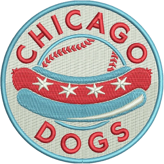 Motif de broderie Chicago Dogs logo brodé sur tissu