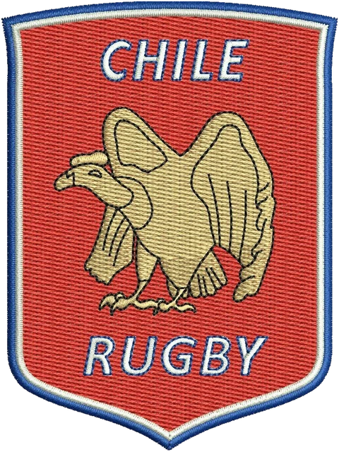 Diseño de bordado Diseño de bordado Escudo Chile Rugby con cóndor sobre tela