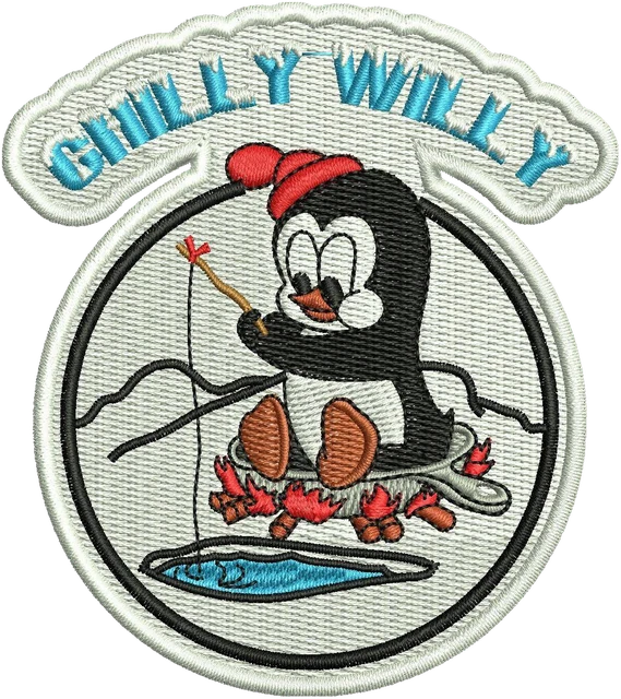 Ricamo Distintivo rotondo Chilly Willy sui pattini su tessuto