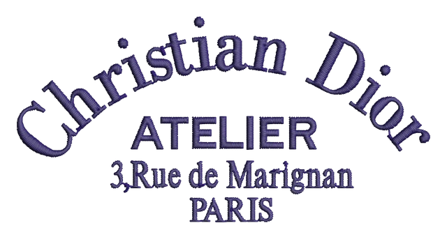 Diseño de bordado Christian Dior Atelier sobre tela