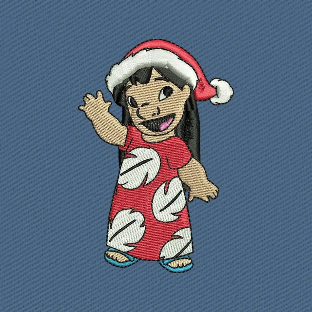Lilo mit Weihnachtsmütze – Stickdatei