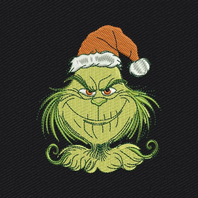 Cara del Grinch con gorro navideño caído