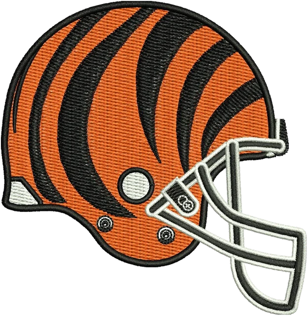 Cincinnati Bengals Helmet Logo Embroidery Design embroidery design shown stitched on fabric