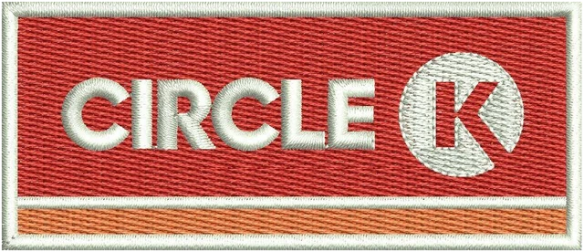Ricamo Logo Circle K su tessuto