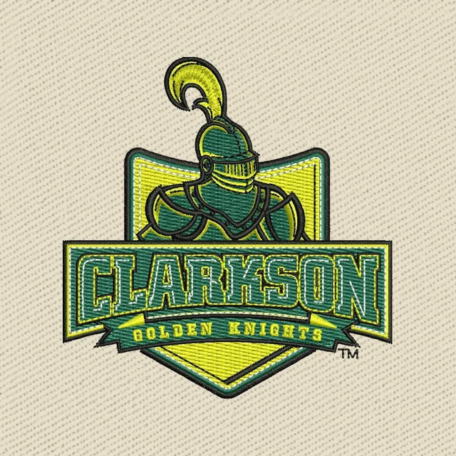 Clarkson Golden Knights Logo mit Helm Stickdatei