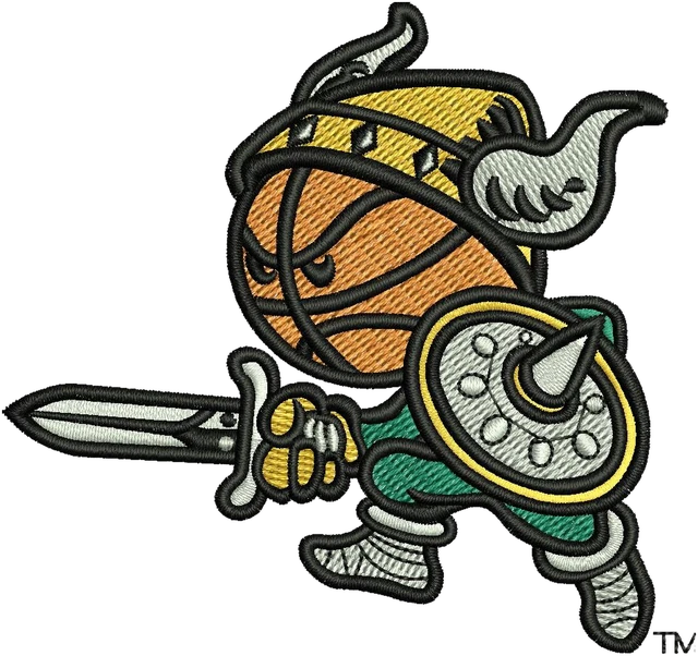 Stickdatei Cleveland State Wikinger-Basketballmaskottchen Stickdatei auf Stoff gestickt