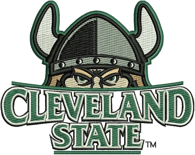 Stickdatei Cleveland State Vikings Logo Stickdatei auf Stoff gestickt