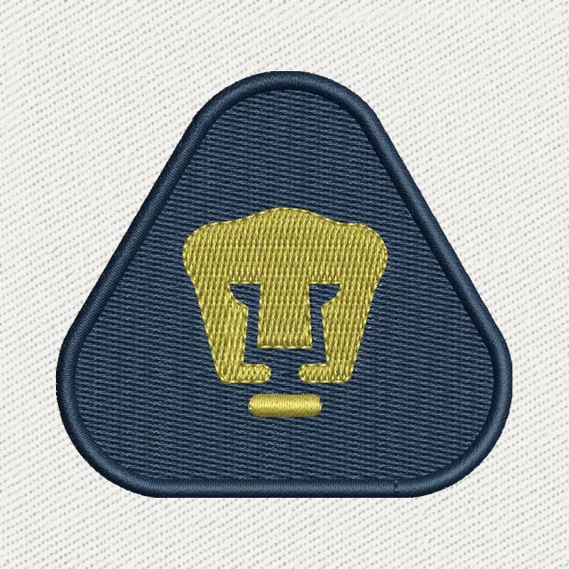 Pumas UNAM goldenes Puma-Dreiecksabzeichen Stickdatei