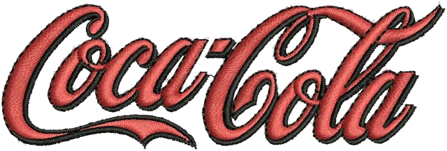 Coca Cola Logo 2 Embroidery Design embroidery design shown stitched on fabric