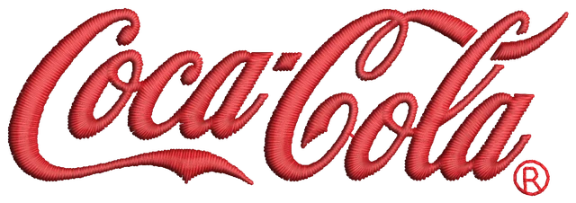 Motif de broderie Coca Cola Logo brodé sur tissu