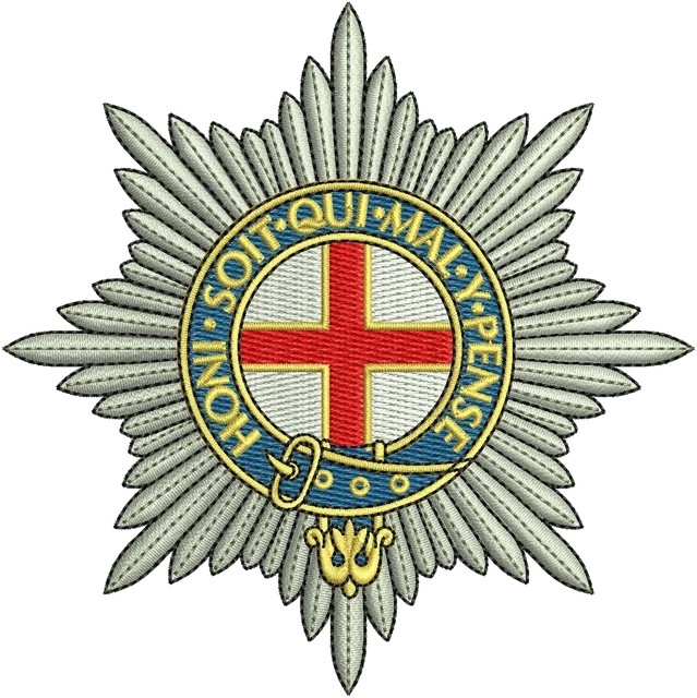 Motif de broderie Motif de broderie insigne étoile Coldstream Guards brodé sur tissu