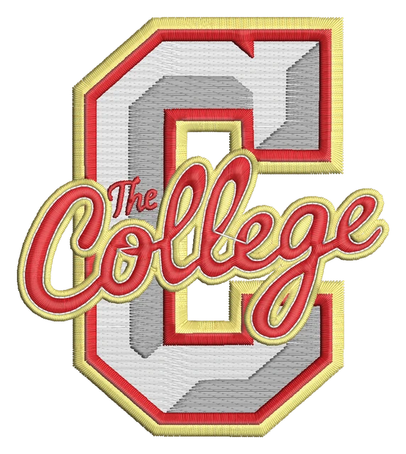 College of Charleston Cougars C Logo 2 Embroidery Design embroidery design shown stitched on fabric