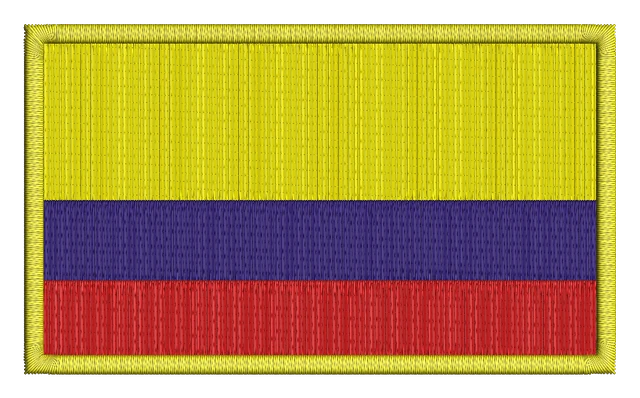 Motif de broderie Drapeau de la Colombie 2 brodé sur tissu