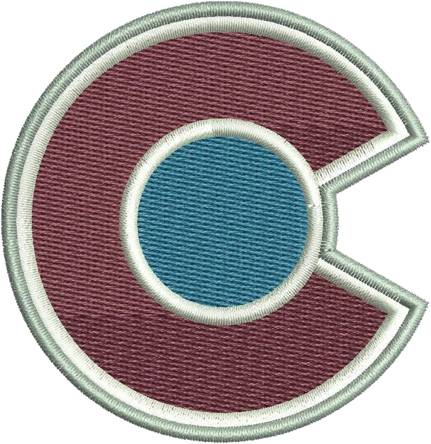 Ricamo Logo C granata Colorado Avalanche su tessuto