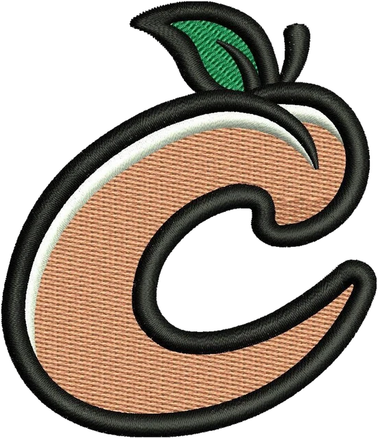 Diseño de bordado Logo C melocotón Columbus Clingstones sobre tela