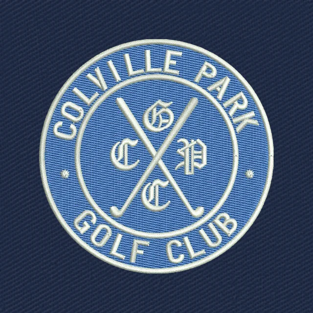 Rundes Colville Park Golf Club Abzeichen Stickdatei