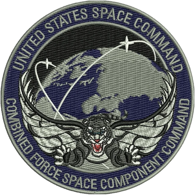 Combined Force Space Component Command Patch Embroidery Design embroidery design shown stitched on fabric