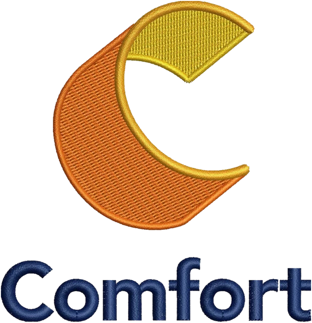Diseño de bordado Logo C naranja de Comfort Suites sobre tela