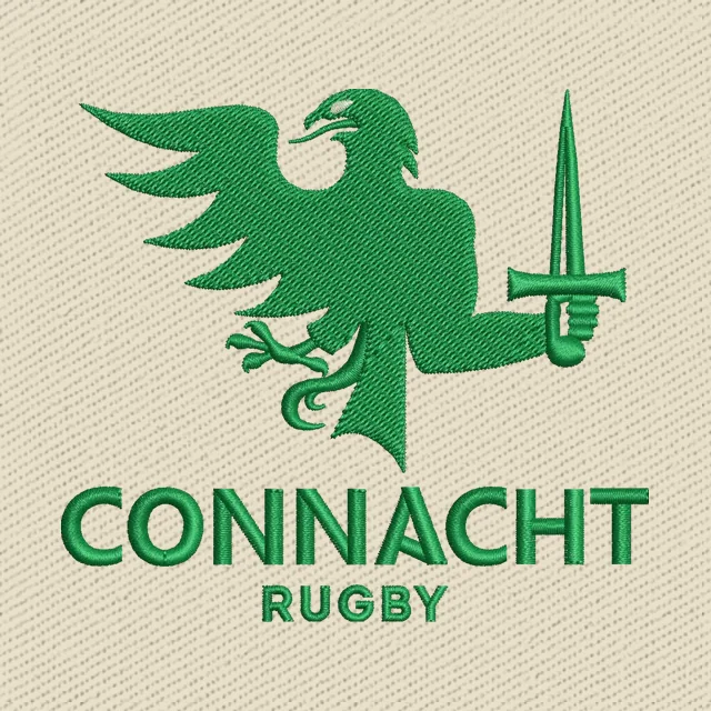 Grünes Connacht Rugby Adlerlogo Stickdatei