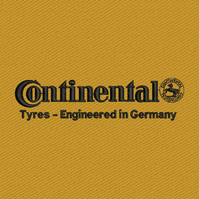 Continental Tyres Black Wordmark Tagline Embroidery Design