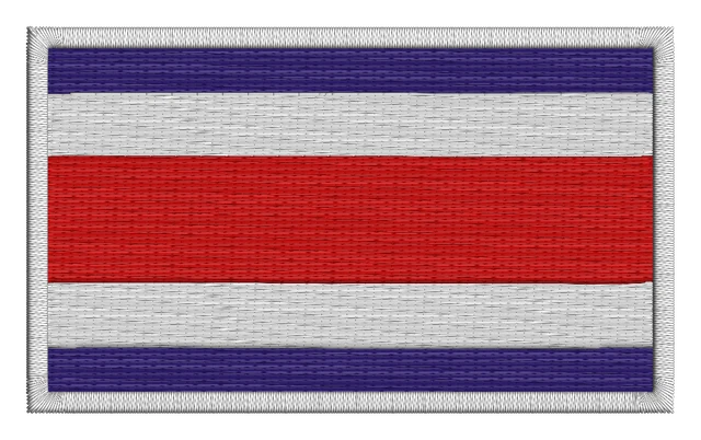 Diseño de bordado Bandera de Costa Rica sobre tela