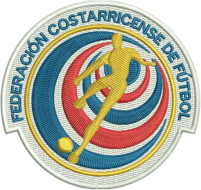 Motif de broderie Motif de broderie Écusson rond de l’équipe du Costa Rica brodé sur tissu