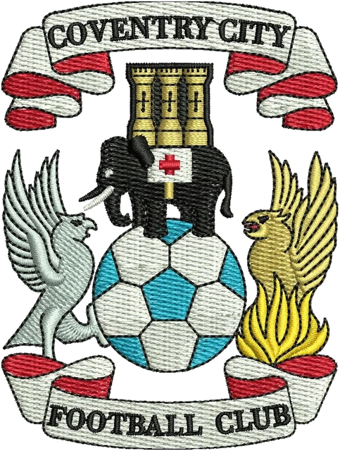 Stickdatei Coventry City Football Club Logo Stickdatei auf Stoff gestickt