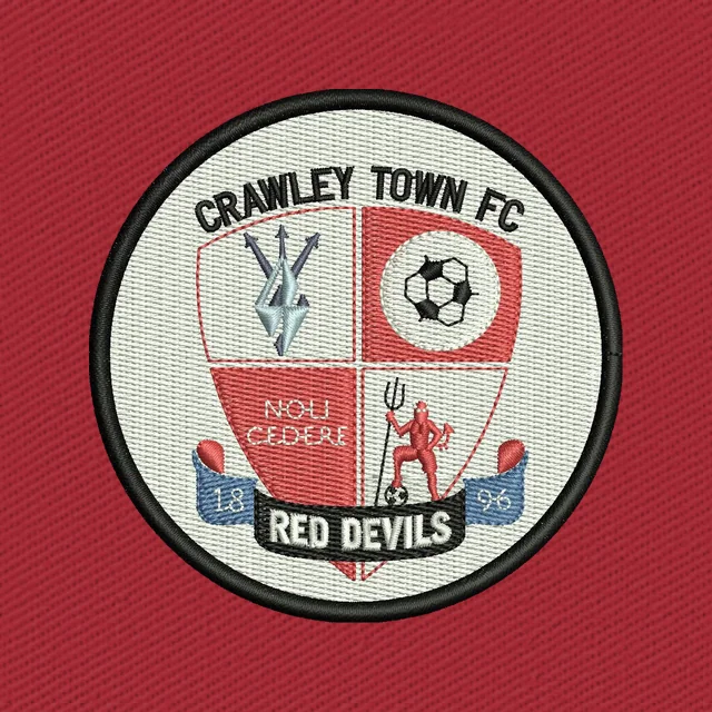 Rundes Crawley Town FC Red Devils Wappen Stickdatei