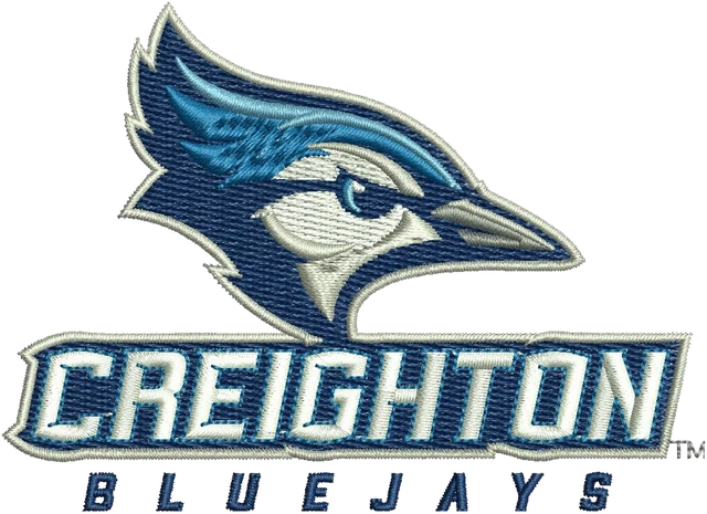 Creighton Bluejays Logo 2 Embroidery Design embroidery design shown stitched on fabric