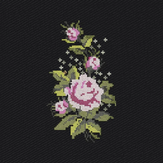 Cross Stitch Rose Flower Embroidery Design
