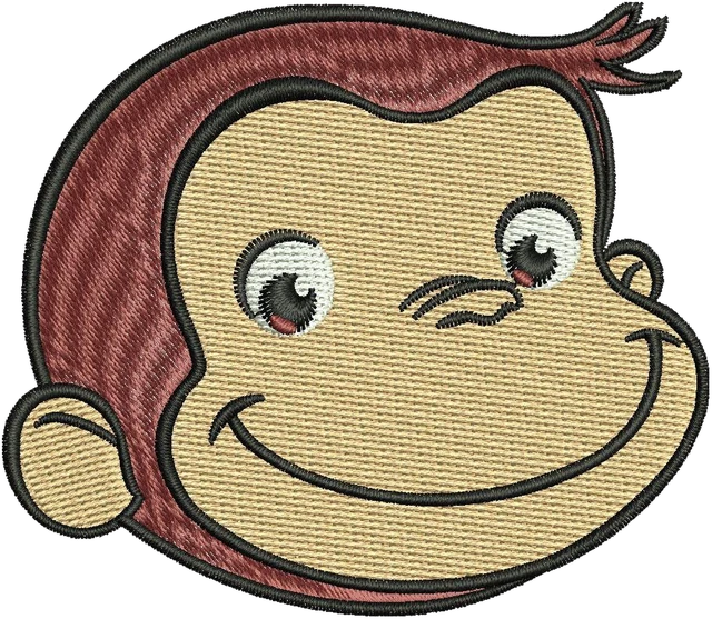 Ricamo Viso di Curious George su tessuto