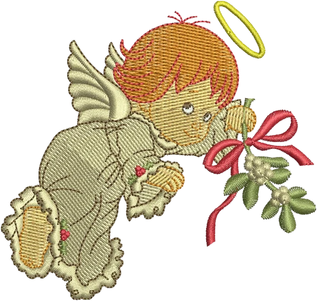Motif de broderie Fille ange mignonne 2 brodé sur tissu