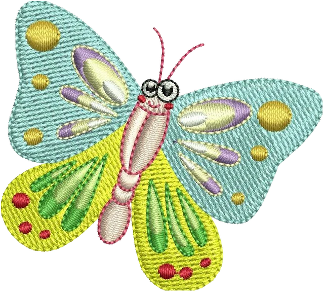 Motif de broderie Papillon mignon brodé sur tissu