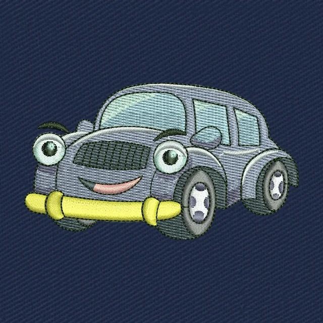 Diseño de bordado Coche Morris Minor gris adorable
