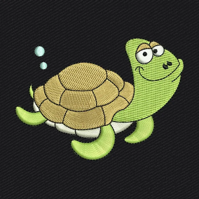Niedliche schwimmende Schildkröte Stickdatei