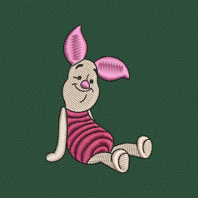Disegno da ricamo Pimpi seduto a righe rosa