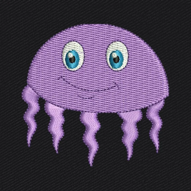 Niedliche violette Qualle Stickdatei