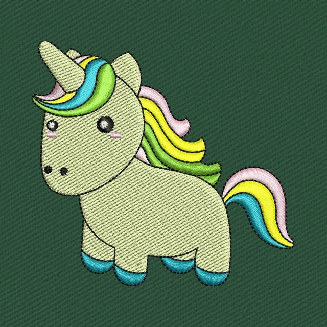 Cute Kawaii Unicorn with Rainbow Mane