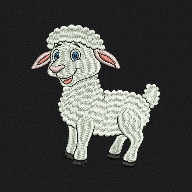 Niedliches flauschiges weißes Schaf Stickdatei