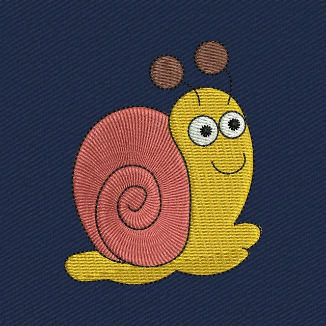 Cute Snail Embroidery Design